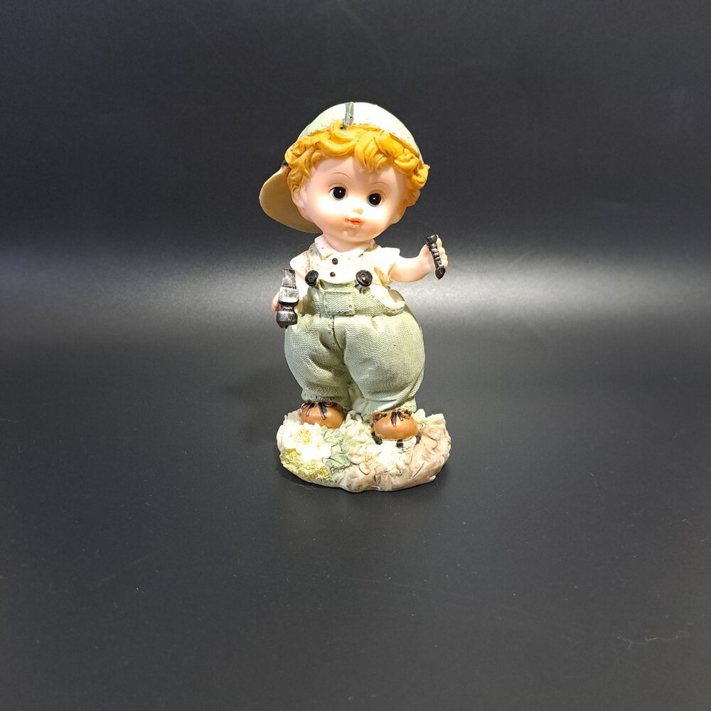 Vintage Boy Figurine By Greenbrier International Hand Painted Collectible Decor